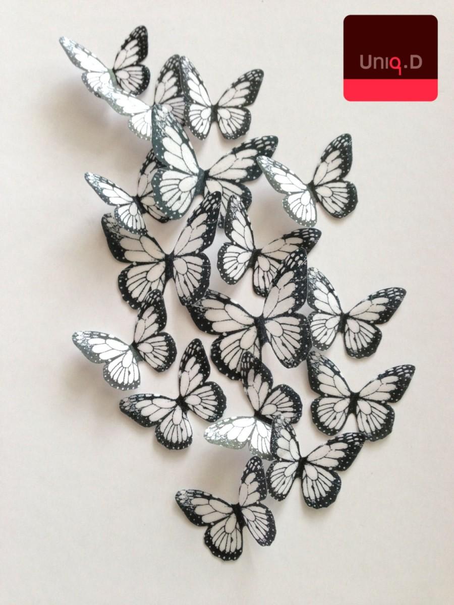 Свадьба - 22 white cake topper decoration - white edible monarch butterflies - popcake decoration - white wedding cake topper by Uniqdots on Etsy