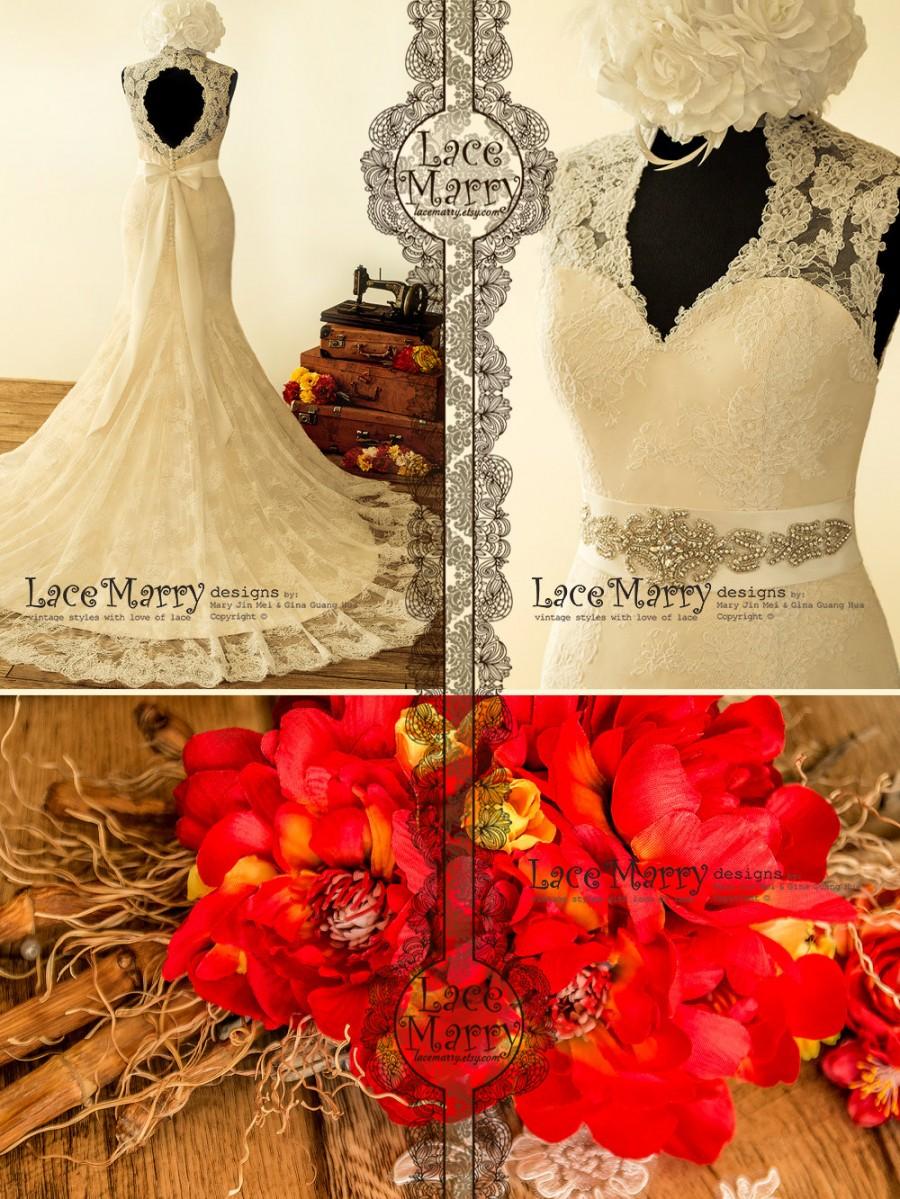 Mariage - Vintage Style Wedding Dress from French Lace 