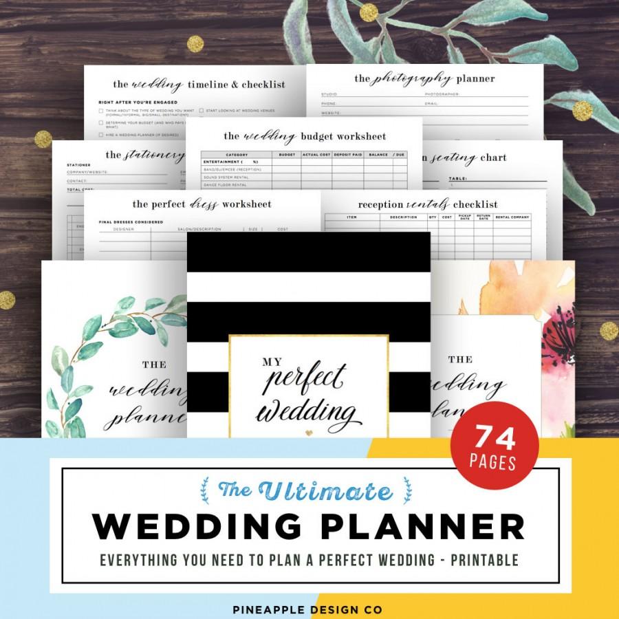 Hochzeit - Wedding Planner Printable, Wedding Planning Book, Wedding Planner Organizer, Printable Wedding Binder Template, Maid of Honor Planner PDF