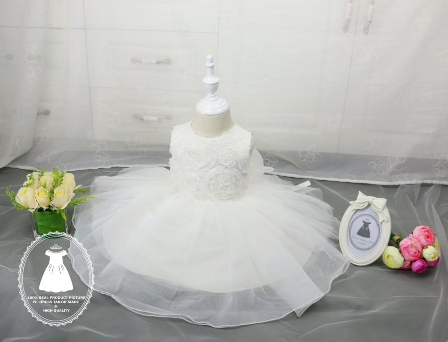 Mariage - Newborn Party Dress, Birthday Dress Baby, Toddler Flower Girl Dress Tulle, Mother Daughter Matching Dress PD053