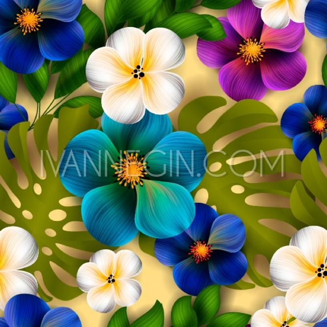 Wedding - Anemone seamless pattern. Tropical flower, blossom cluster seamless pattern . Beautiful background w - Unique vector illustrations, christmas cards, wedding invitations, images and photos by Ivan Negin