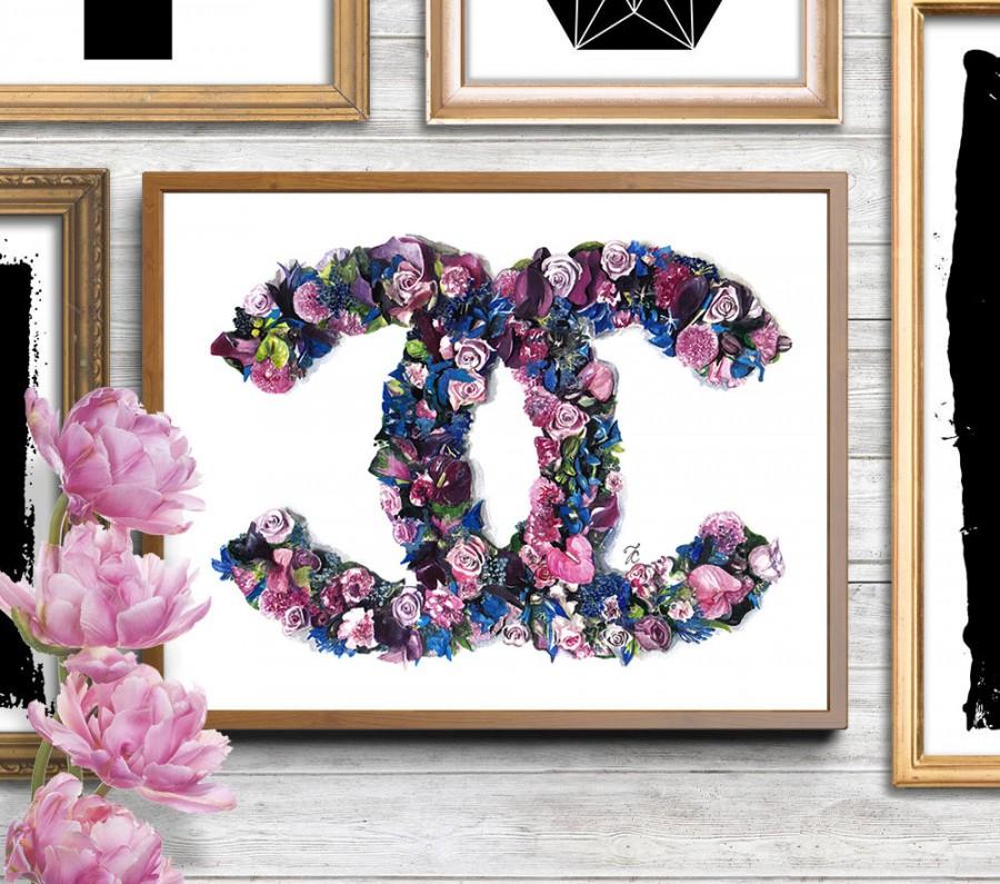 Mariage - Chanel print, Chanel illustration, Chanel flowers, Chanel art, Chanel poster, Chanel logo print, Fashion illustration, Fashion poster