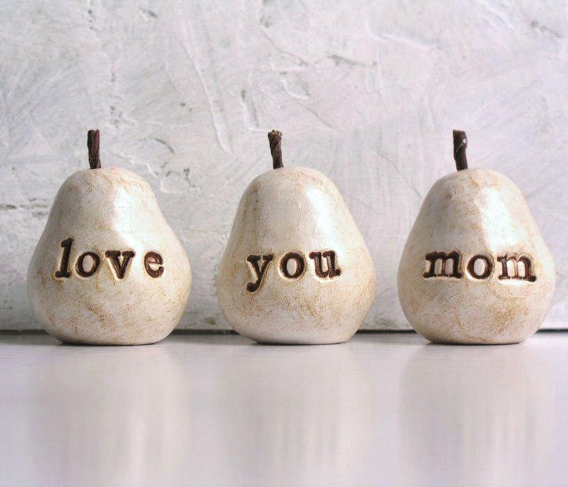 Свадьба - Gifts for mom / Mother's Day gift for her / 3 love you mom pears / gift for women / pears gift / gifts for mothers