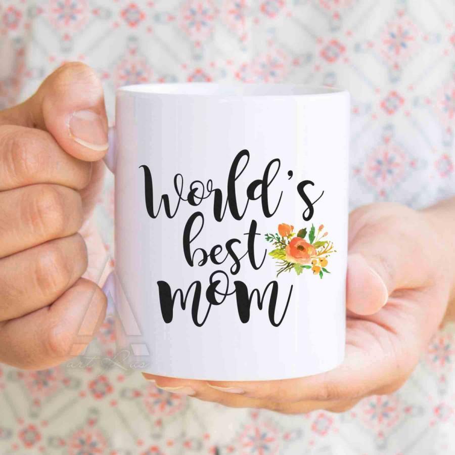 Mariage - Christmas gifts for mom "World's best mom" coffee mug, mom birthday gifts, mom tea cup, gift idea, mothers day gifts, mom daughter MU390