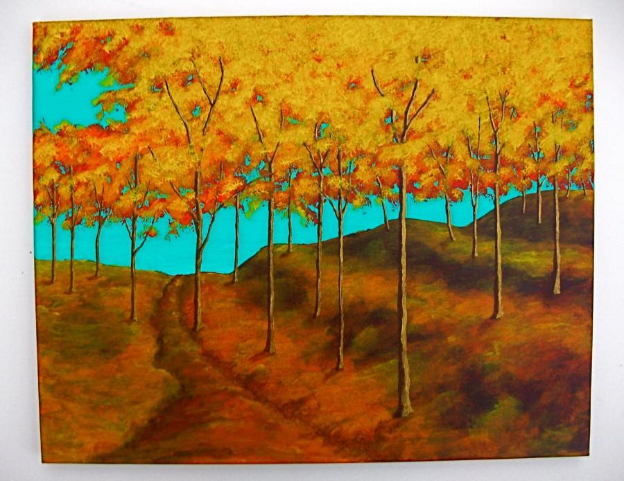 زفاف - Autumn Forest (ORIGINAL ACRYLIC PAINTING) 16" x 20" by Mike Kraus