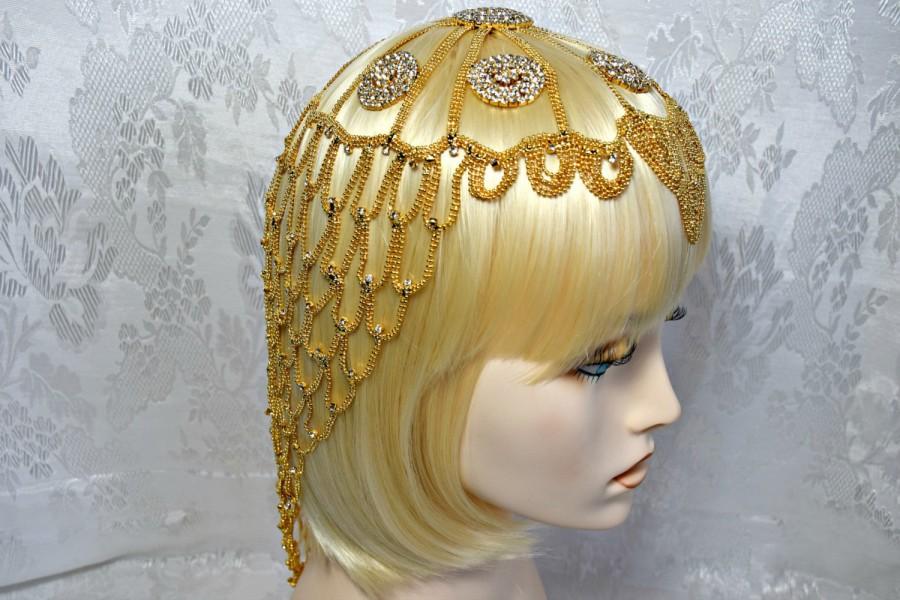 Gatsby Headpiece Earrings 1920s Roaring 20s Crystal Flapper Wedding Gatsby Dress 