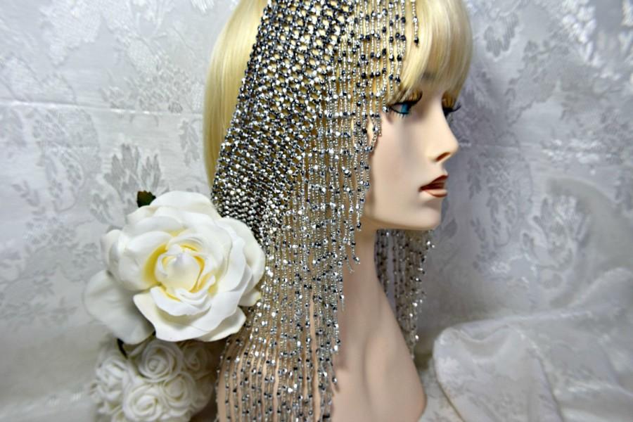 Свадьба - GREAT GATSBY headpiece, Gatsby Headband, FLAPPER 1920s Roaring 20s silver beaded headpiece, Great Gatsby Wedding, Accessories, Dress Party