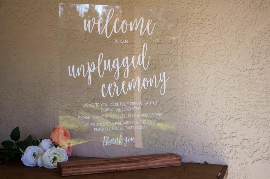 Unplugged Ceremony sign  unplugged sign  acrylic wedding decor  acrylic wedding sign  wedding sign  acrylic sign