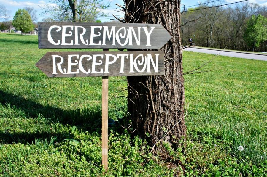 Hochzeit - Wedding Ceremony Sign, Wedding Ceremony Decor, Wedding Reception Sign, Ceremony Sign, Wood Wedding Sign, Wedding Direction Sign, Wood Sign