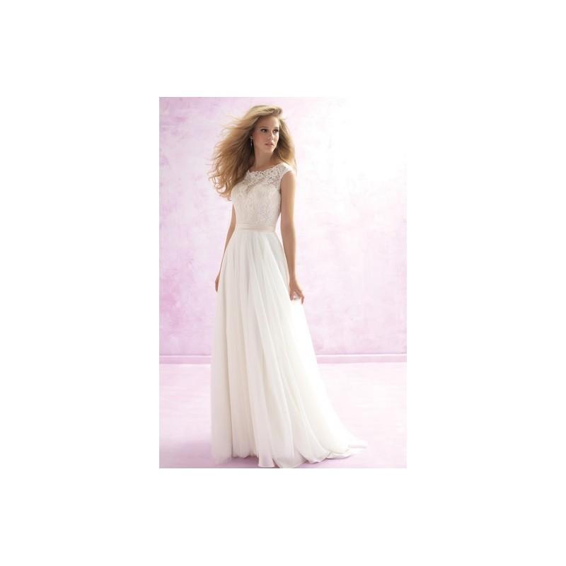 Свадьба - Madison James MJ101 - Ivory Spring 2015 High-Neck Allure Full Length A-Line - Nonmiss One Wedding Store