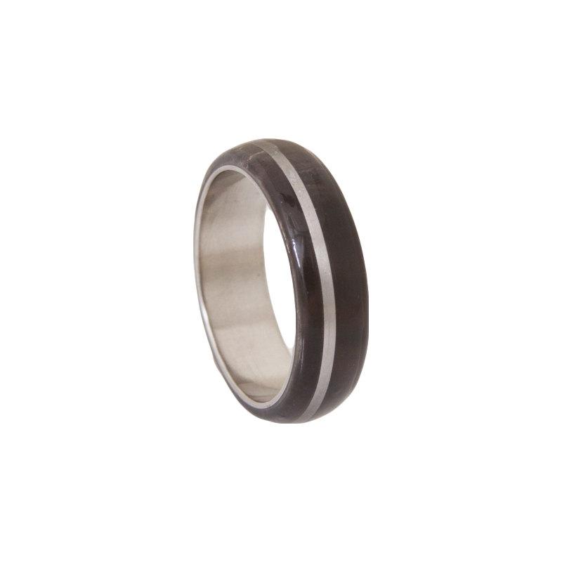 Mariage - Titanium Black horn ring - Buffalo Horn Ring - black wedding band - Antler ring