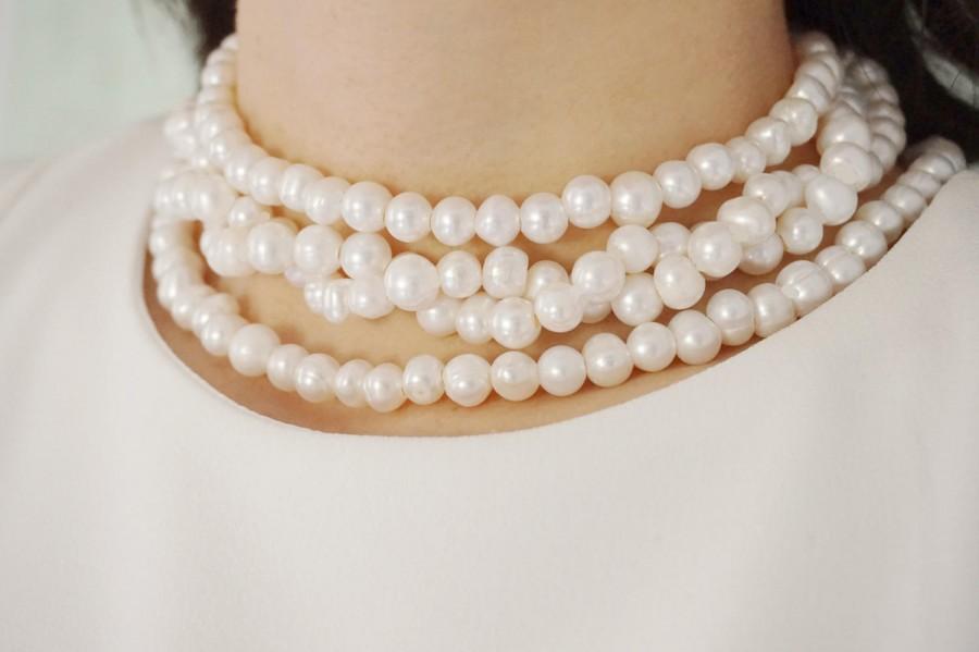 Mariage - Couture Statement Necklace Wedding Necklace Wedding Jewelry Set Pearl Necklace Pearl Jewelry Bridal Necklace Bridesmaid Gift Bridal Jewelry
