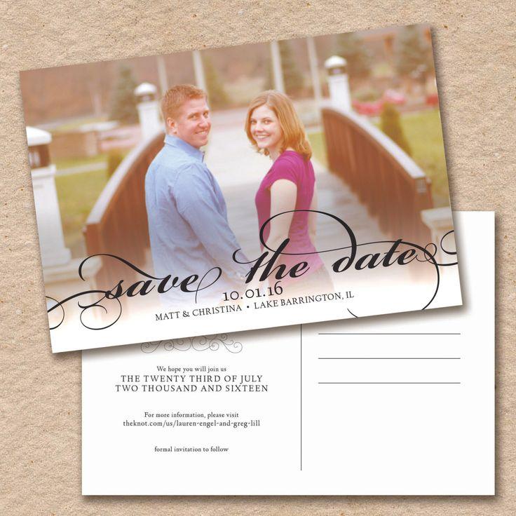 Свадьба - Photo Save The Date Postcard, Modern Calligraphy, Printable Digital File Available