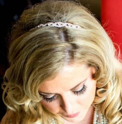 زفاف - Bridal headband, rose gold headband, rose gold, wedding headband, crystal headband, pink, flower girl headband, hair wreath