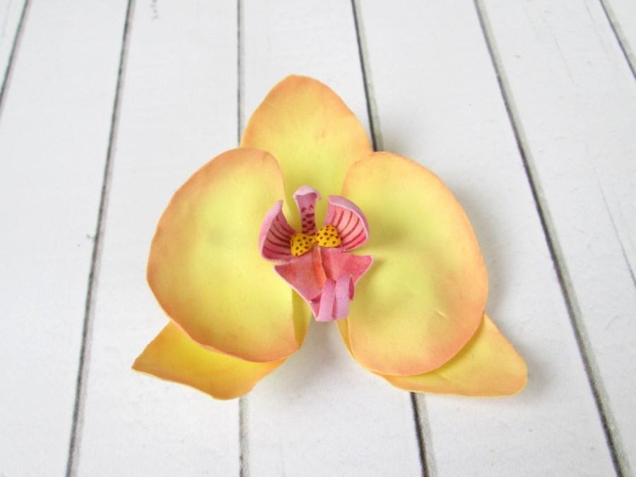 Свадьба - Orchid Hairpin - Flowers hair pin - Flowers -hair accessories - Foam handmade flowers -  flowers hair decoration - Orchid bobby pin