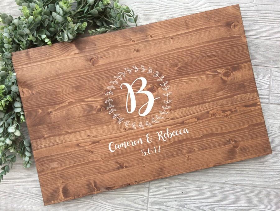 Rustic Wedding Guest Book Alternative Wreath Laurel Names Guest Book 