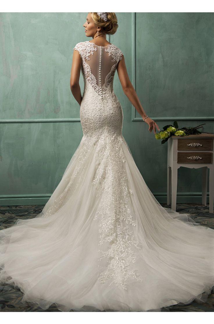 Свадьба - Lace & Tulle Stunning Train Wedding Dress - 2015 Wedding Dresses - Wedding Dresses - Find Your Fine Dress