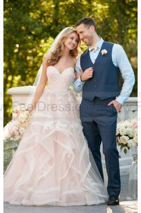 Wedding - Stella York Pink Floral Lace Wedding Dress With Textured Skirt Style 6432