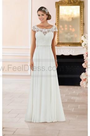 Mariage - Stella York Off The Shoulder Lace Back Wedding Dress Style 6365