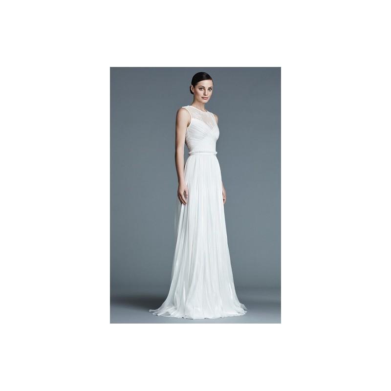 Wedding - J. Mendel Spring 2016 Mabel - White Full Length Sheath J. Mendel Sleeveless Spring 2016 - Nonmiss One Wedding Store