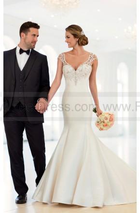 Свадьба - Stella York Cap Sleeve Trumpet Wedding Dress With Beaded Illusion Back Style 6451