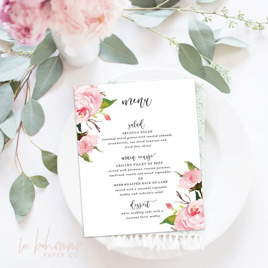 Mariage - Printable Wedding Menu / Menu Cards, Wedding Menu Printable, Printable Menu - The In Bloom Suite