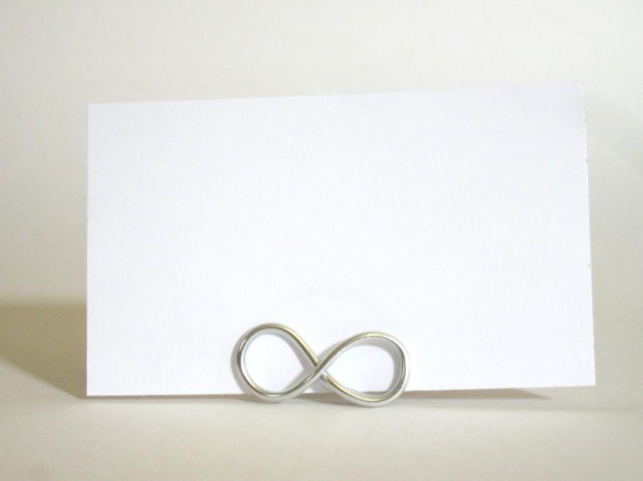 زفاف - Infinity Place Card Holders -  SET OF 12 - Name Card Stands for Weddings, Anniversaries, Suspended Moments