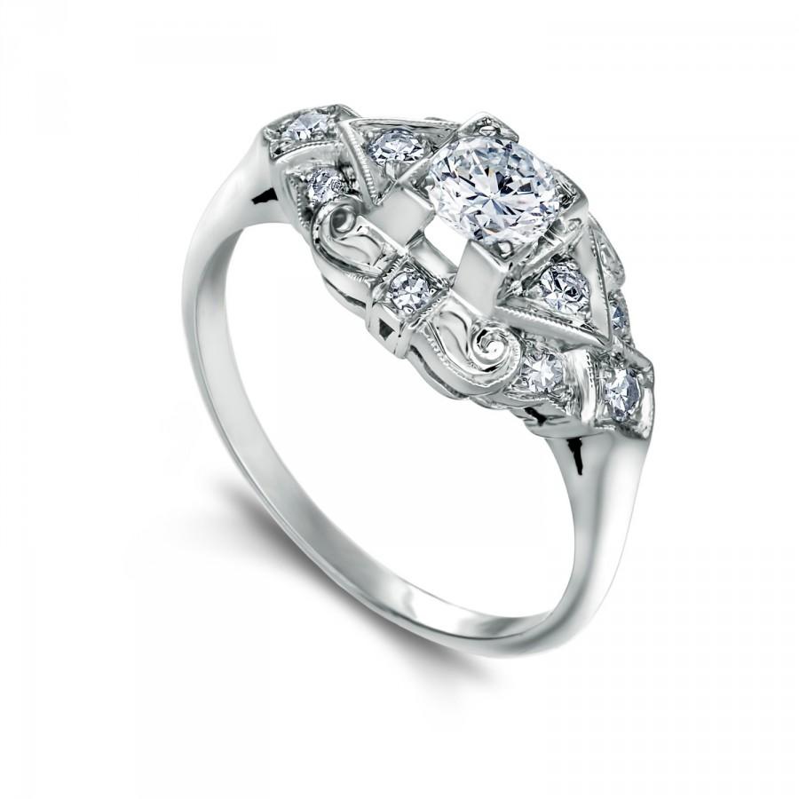 زفاف - Vintage Platinum & Diamond Ring - just Gorgeous!