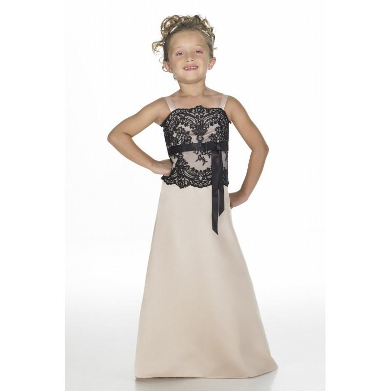 Свадьба - Nectarean A-line Spaghetti Straps Lace Floor-length Satin Junior Bridesmaid Dresses - Dressesular.com