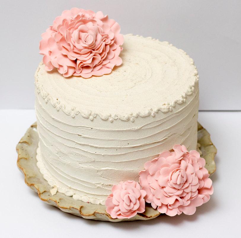 Mariage - Fondant ruffled roses - See shipping section below for turnaround time