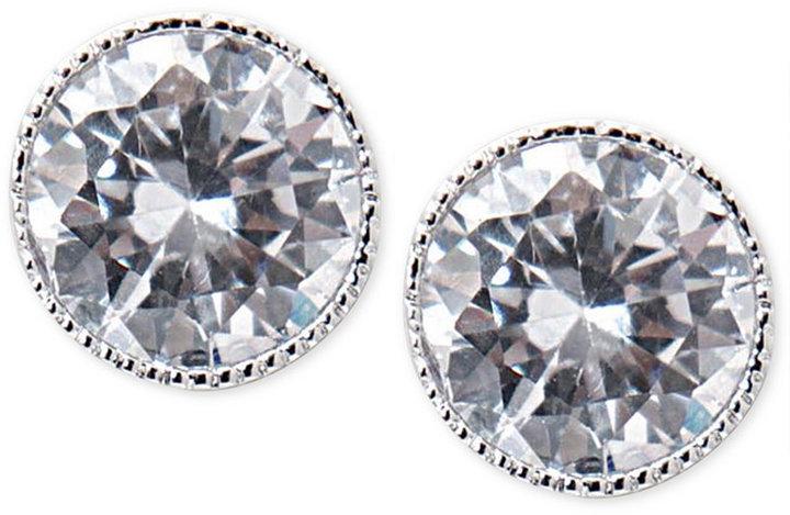 Wedding - Lauren Ralph Lauren Silver-Tone Crystal Bezel Stud Earrings