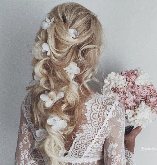 Wedding - Hair pearl garland 1,5 m, Silk Flower garland, Bride wreath, Pearl Hair, Wedding hair