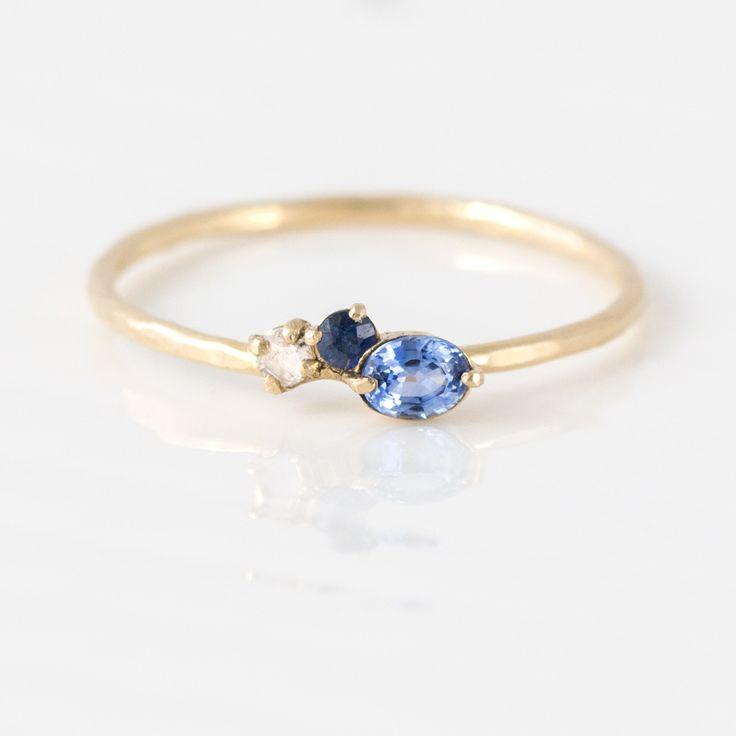 Hochzeit - Blue River Mini Cluster Ring