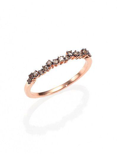 زفاف - Suzanne Kalan KALAN By Champagne Diamond & 14K Rose Gold Ring
