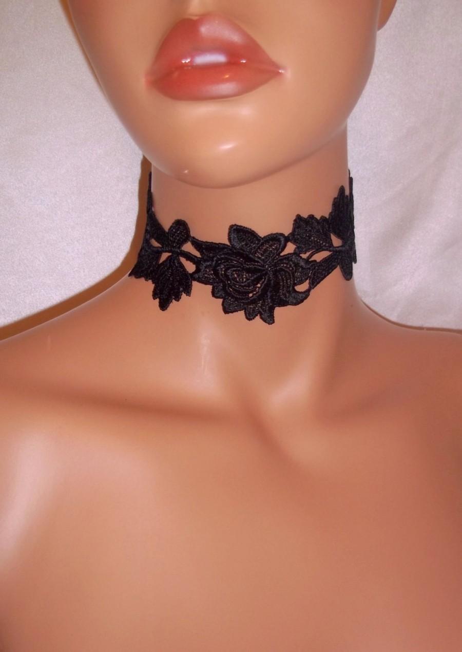 Mariage - Black Lace Choker Necklace, Black Choker, Sexy Choker, Bridesmaid Wear, Prom Wear, Bridal Wear, Formal Occasion, Sexy Accessories, Choker - $14.00 USD
