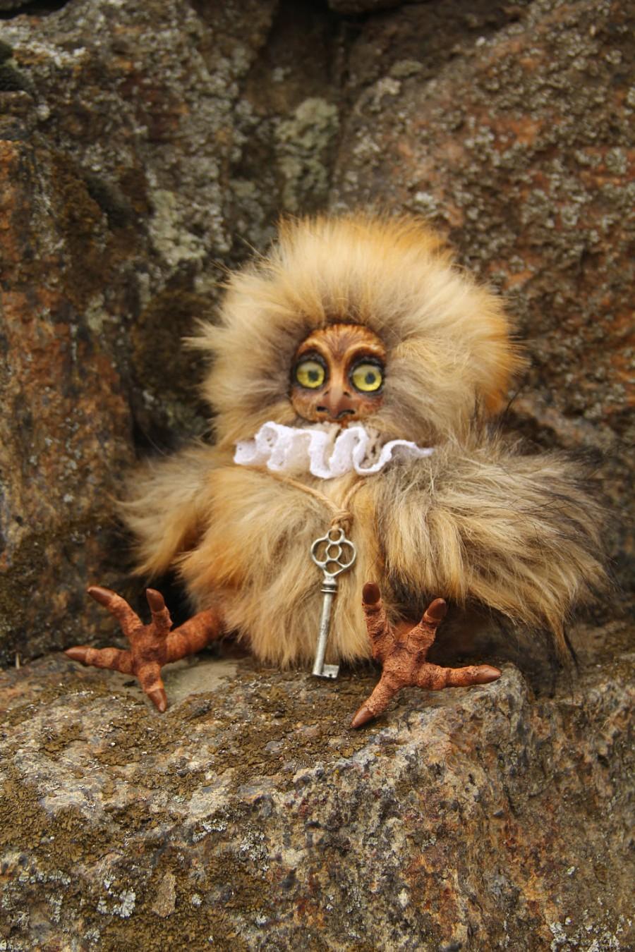 Свадьба - Art Doll Teddy Doll "Owl".  9,05 inches (23 см). Collectable