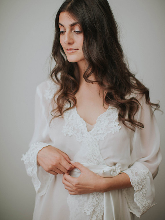 زفاف - Lace Bridal Robe 