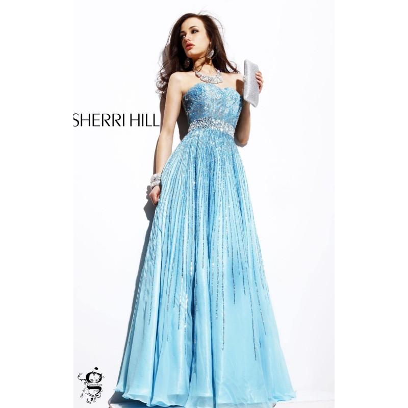 Hochzeit - Aqua Sherri Hill 8437 - Ball Gowns Sequin Dress - Customize Your Prom Dress