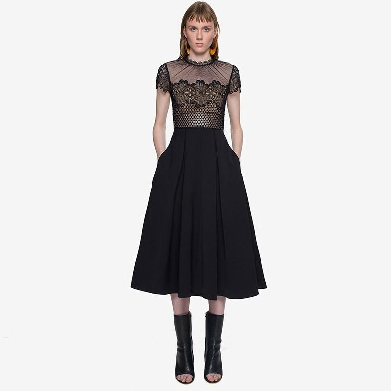 Mariage - Summer 2017 in new custom high waist slim short sleeve lace dress trend of long bi-fold wallets - Bonny YZOZO Boutique Store