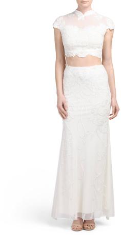 Wedding - Two-Piece High Neck Gown