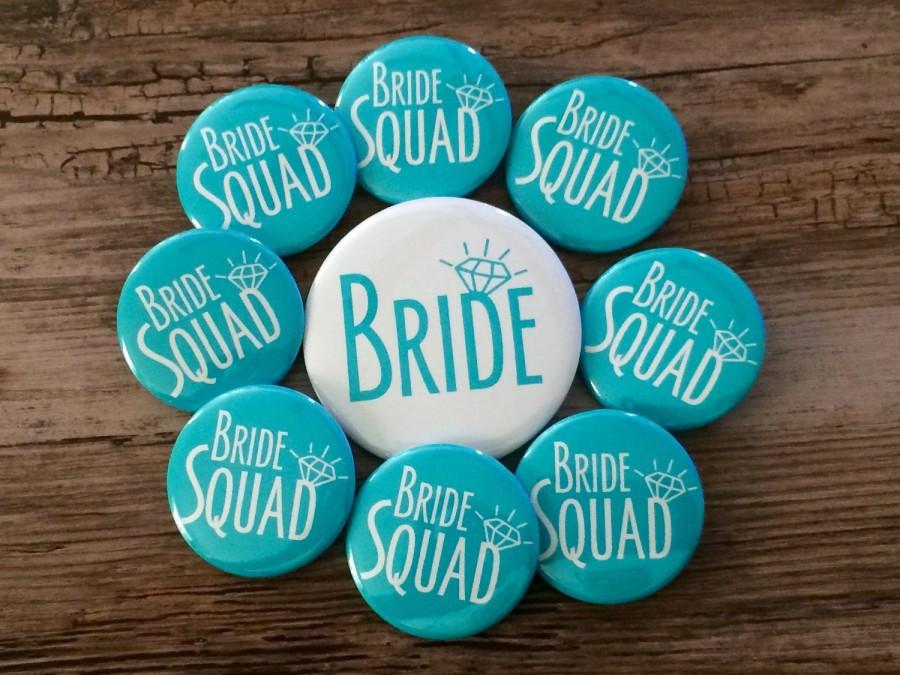 زفاف - Bride Squad, Turquoise Wedding, Bachelorette Pins, Hen Night Badges, Bride Button, Last Fling Party, Bright White, Classy Bridal Shower
