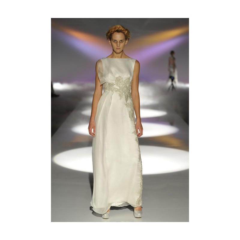 Mariage - David Fielden - 2013 - Sleeveless Chiffon and Organza A-Line Wedding Dress with a Bateau Neckline and Lace Details - Stunning Cheap Wedding Dresses