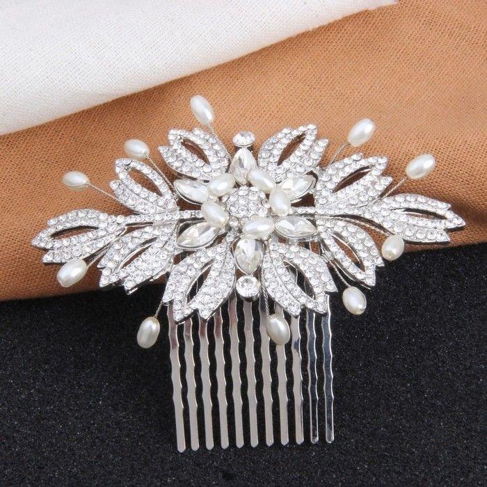 زفاف - Handmade Boho Wedding Hair Accessories Bridal Comb Pearl