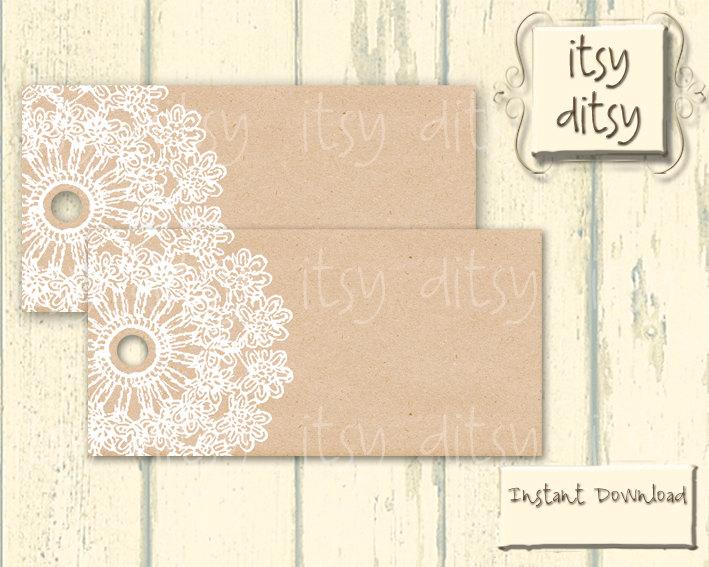 Rustic Favor Tags Wedding Printable Lace Doily Wedding Favor Tags 