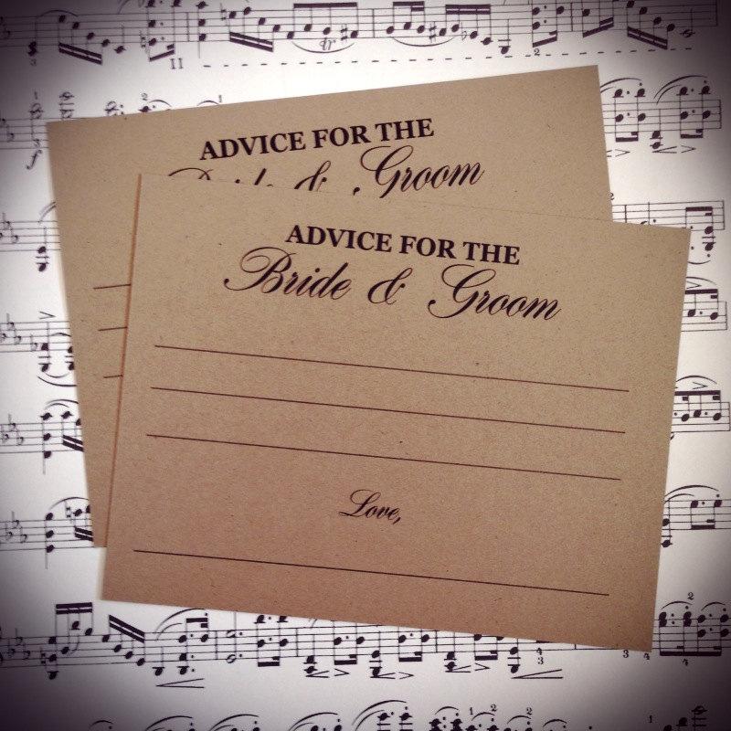 Wedding - Wedding Advice cards, Bride and Groom advice cards, Mr. and Mrs. Advice cards, Advice cards