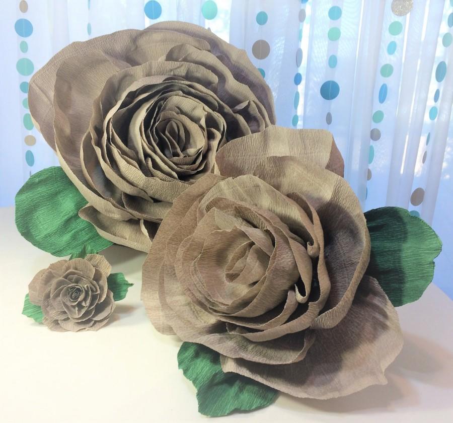 Wedding - Crepe paper roses, 4 sizes to choose from, Crepe paper flowers, Crepe paper flower, Floral wall decor, Baby shower decor, Home decor - $4.99 USD