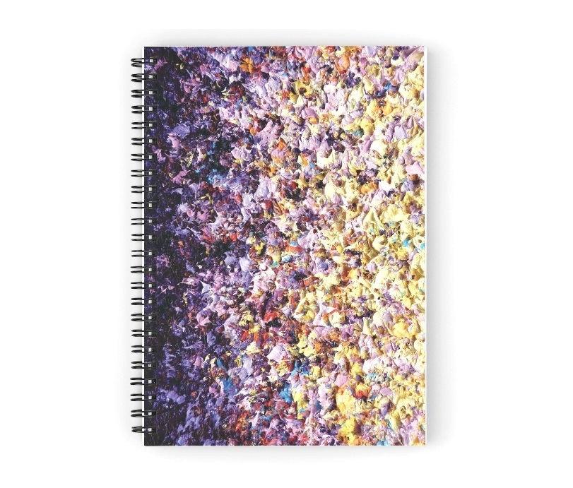 زفاف - Spiral Notebook, Colorful Notepad, Lavender Yellow Desk Accessories, Cute Journal, Abstract Expressionism, Lined Writing Pad, Ruled Paper