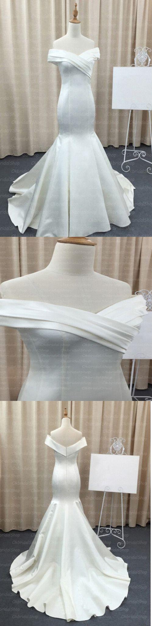 زفاف - Mermaid Stain Ivory Simple Charming Elegant Cheap Wedding Dresses Bridal Gown, WD0154 - Custom Size / Picture Color