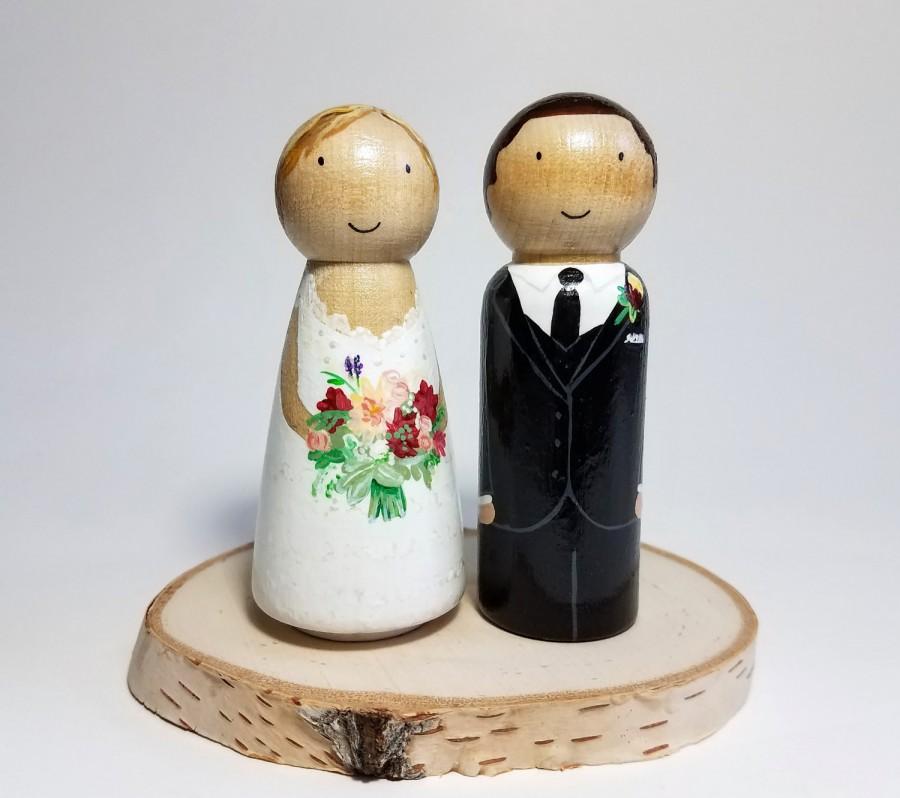 Mariage - Custom Wedding Cake Topper, Rustic Wedding Cake Topper, Wedding Keepsake, Unique Anniversary Gift