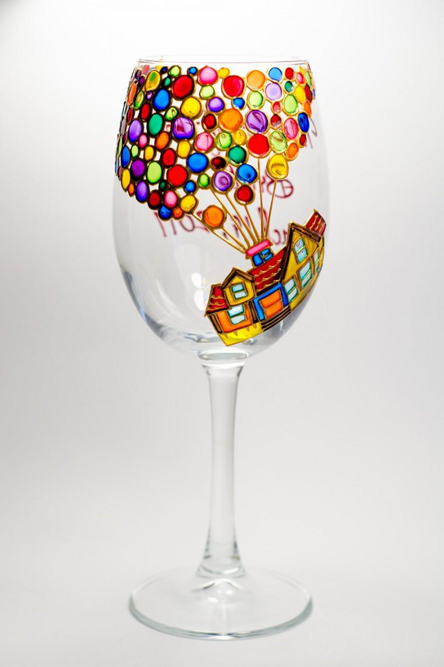 زفاف - Parents wedding gift Father of the bride gift Wine glasses Up Movie inspired Custom wine glass - $28.50 USD